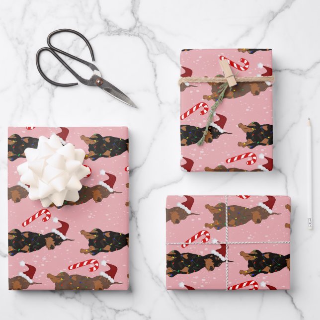 Christmas Doberman Pinscher  Wrapping Paper Sheet (Front)