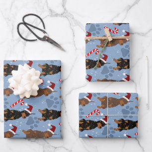 Christmas Doberman Pinscher  Wrapping Paper Sheet