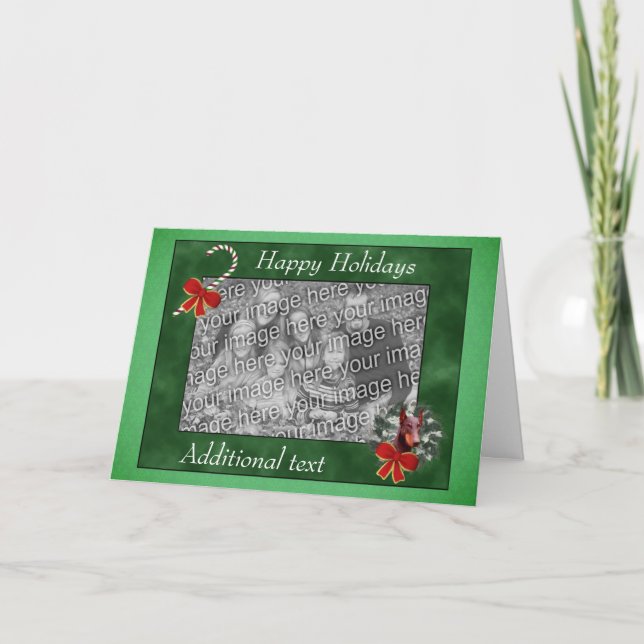 Christmas Doberman Wreath Holiday Photo Card (Front)