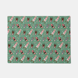 Christmas Dobermann Dogs Doormat