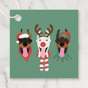Christmas Dobermann Dogs Favour Tags
