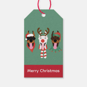 Christmas Dobermann Dogs Gift Tags