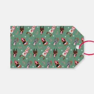 Christmas Dobermann Dogs Gift Tags