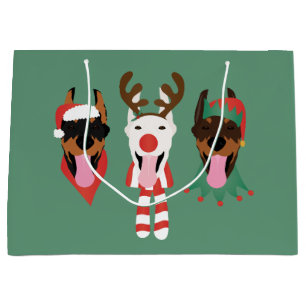 Christmas Dobermann Dogs Large Gift Bag