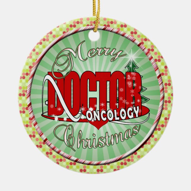 CHRISTMAS DOCTOR ONCOLOGY CERAMIC TREE DECORATION (Front)