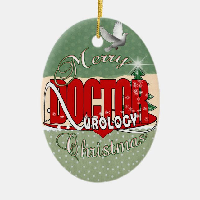 CHRISTMAS DOCTOR UROLOGY UROLOGIST CERAMIC TREE DECORATION (Front)