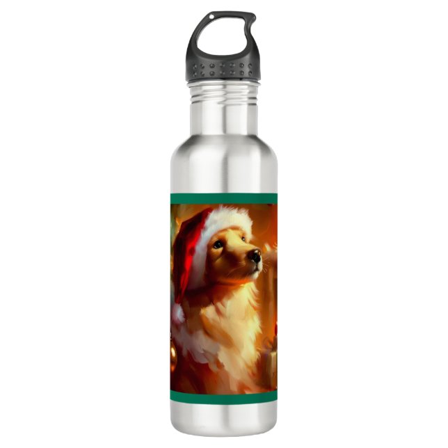 Christmas Dog 1 710 Ml Water Bottle (Front)