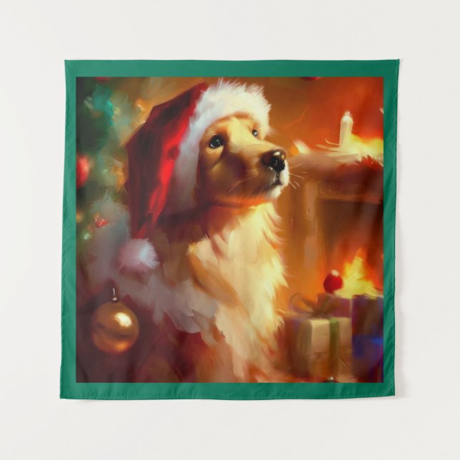 Christmas Dog 1 Tapestry (Front)