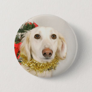 Christmas Dog 2 6 Cm Round Badge