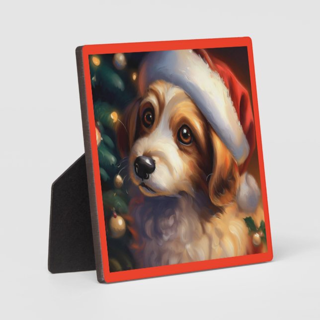 Christmas Dog 2 Plaque (Front)