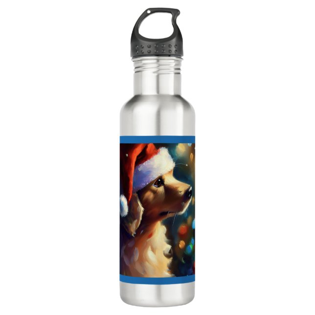 Christmas Dog 3 710 Ml Water Bottle (Front)