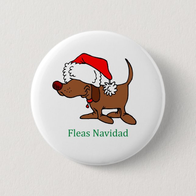 Christmas Dog 6 Cm Round Badge (Front)