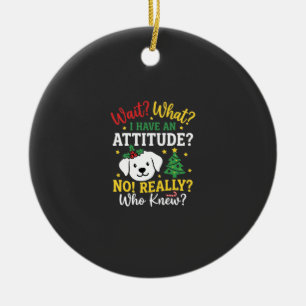 Christmas Dog Attitude Holiday Humour Ceramic Tree Decoration
