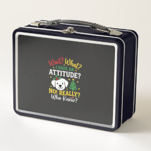 Christmas Dog Attitude Holiday Humour Metal Lunch Box