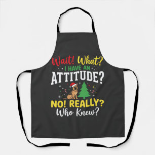 Christmas Dog Attitude Humour Apron