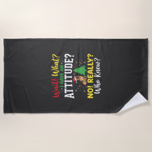 Christmas Dog Attitude Humour Beach Towel