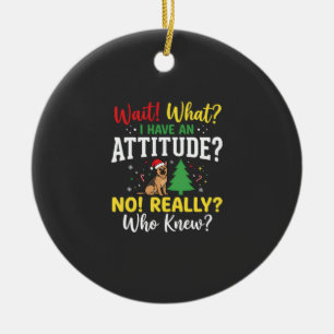 Christmas Dog Attitude Humour Ceramic Tree Decoration