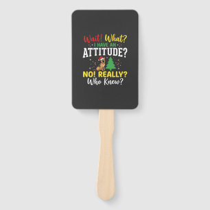 Christmas Dog Attitude Humour Hand Fan