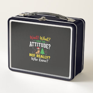 Christmas Dog Attitude Humour Metal Lunch Box