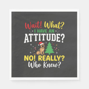Christmas Dog Attitude Humour Napkin