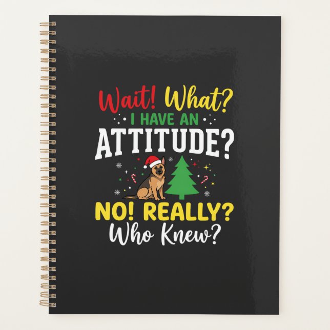 Christmas Dog Attitude Humour Planner (Front)