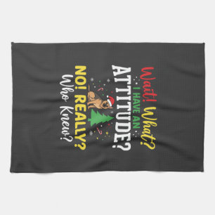 Christmas Dog Attitude Humour Tea Towel
