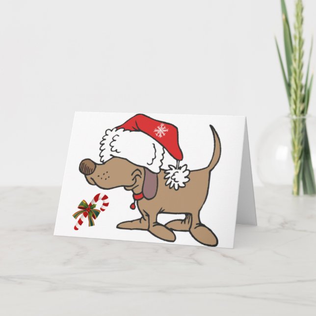 CHRISTMAS DOG BETS ALL TREATS ON CHRISTMAS WISH HOLIDAY CARD (Front)