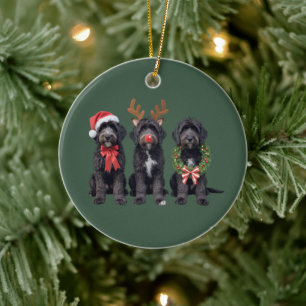 Christmas Dog Black Goldendoodle Doodle Mom Winter Ceramic Tree Decoration