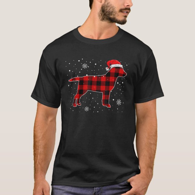 Christmas Dog Buffalo Plaid Christmas Labrador Paj T-Shirt (Front)