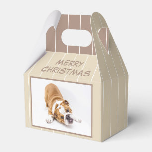 Christmas Dog Bulldog Puppy Photo Personalizable Favour Box