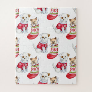 Christmas Dog & Cat Jigsaw Puzzle