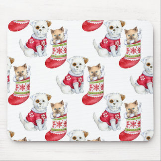 Christmas Dog & Cat Mouse Mat