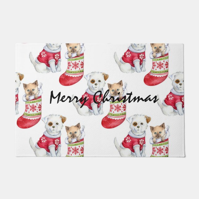 Christmas Dog & Cat Stockings                   Doormat (Front)