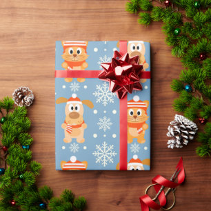 Christmas Dog Cat Wrapping Paper