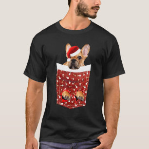 Christmas Dog Christmas Pocket French Bulldog T-Shirt