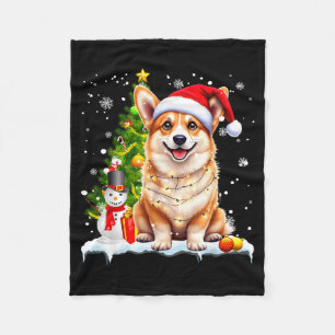 Christmas Dog Corgi Santa Xmas Wiener Women Men Ki Fleece Blanket