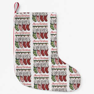 Christmas Dog Cute Puppies in Stockings Retro Xmas