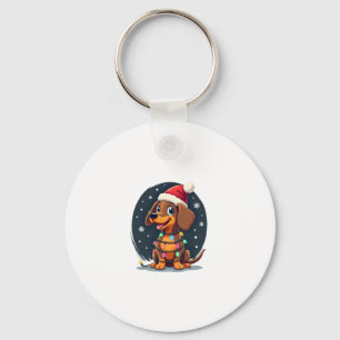 Christmas Dog Dachshund Santa Xmas Wiener 2 Key Ring