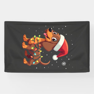 Christmas Dog Dachshund Santa Xmas Wiener 3 Banner