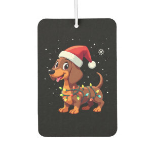 Christmas Dog Dachshund Santa Xmas Wiener 3 Car Air Freshener