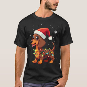 Christmas Dog Dachshund Santa Xmas Wiener 3 T-Shirt