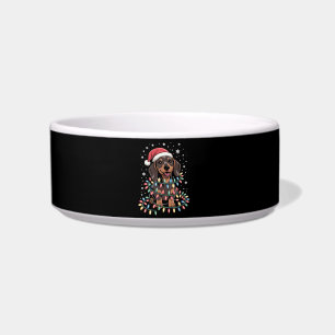 Christmas Dog Dachshund Santa Xmas Wiener Bowl