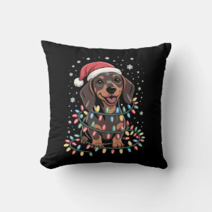 Christmas Dog Dachshund Santa Xmas Wiener Cushion