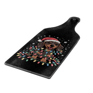 Christmas Dog Dachshund Santa Xmas Wiener Cutting Board
