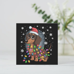 Christmas Dog Dachshund Santa Xmas Wiener Holiday Card