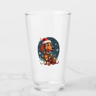 Christmas Dog Dachshund Santa Xmas Wiener Women Me Glass