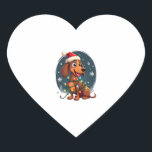 Christmas Dog Dachshund Santa Xmas Wiener Women Me Heart Sticker<br><div class="desc">Christmas Dog Dachshund Santa Xmas Wiener Women Men Kids</div>