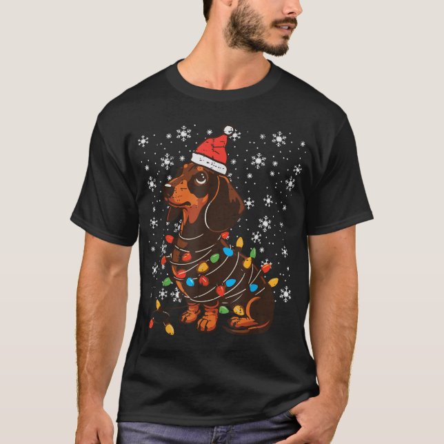 Christmas Dog Dachshund Santa Xmas Wiener Women T-Shirt (Front)