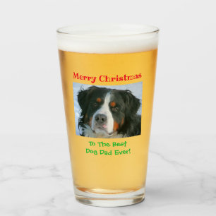 Christmas Dog Dad Best Ever Pet Photo Beer Pint Glass