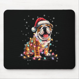 Christmas Dog English Bulldog Santa Xmas Women Men Mouse Mat